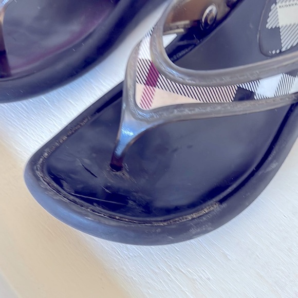 Burberry Black and Plaid Flip Flops - Picture 5 of 9